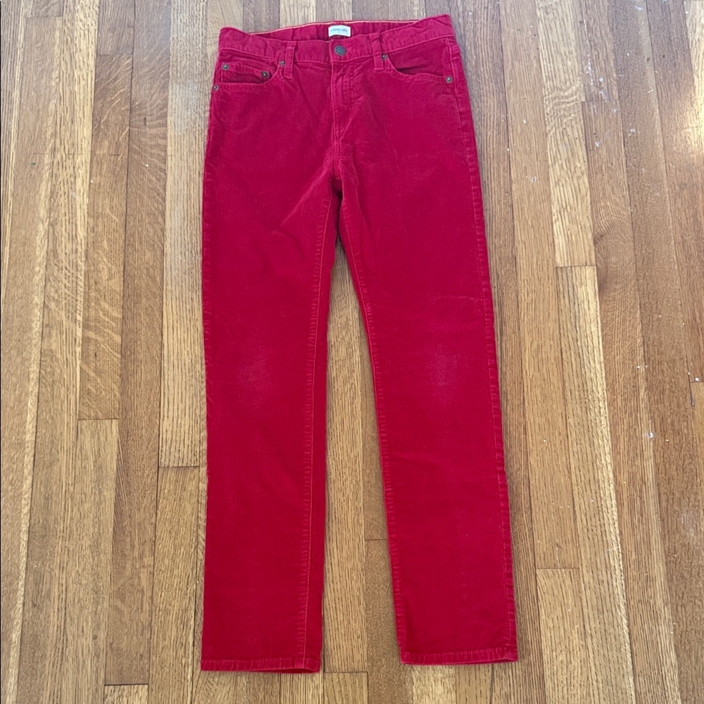 CREWCUTS Boys Size 14 Red Corduroy Pants Adjustable Waist